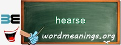 WordMeaning blackboard for hearse